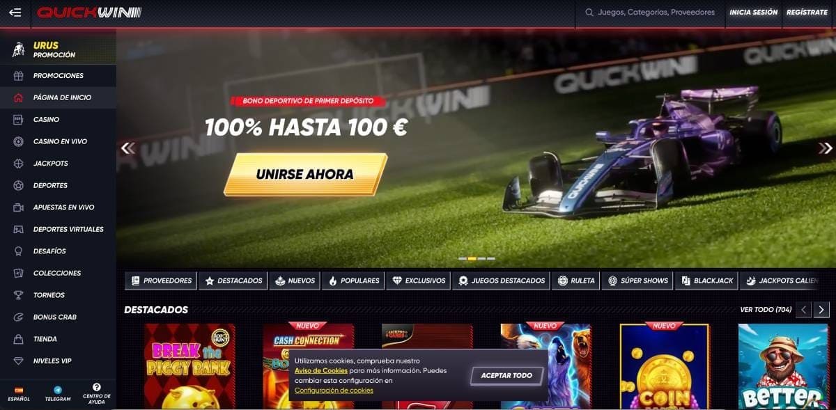 QuickWin Casino 2026: bono, juegos y pagos en España